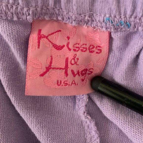 Vintage Lilac Capri Pants with Beach Theme Print - Picture 3 of 4